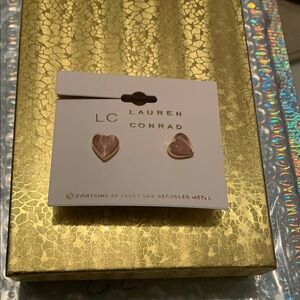 LC Lauren Conrad Pink Heart Earrings